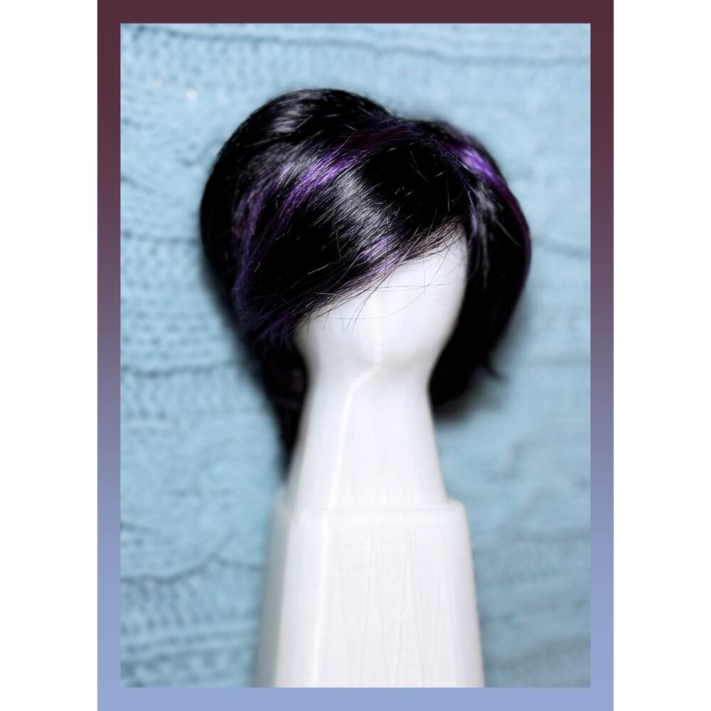 Monique BJD 1/3 Balljointed Smart Doll Dollfie DD Mohair Black Purple Wig 8/9
